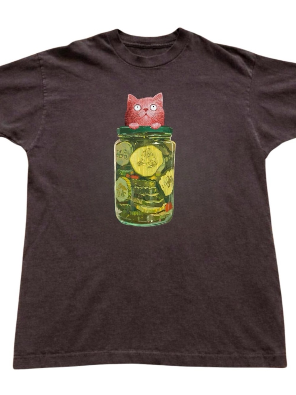 Gildan Tee with Cat and Pickle Jar Graphic